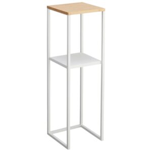 B&iacute;l&yacute; kovov&yacute; stojan na květiny Yamazaki Tower 80 cm