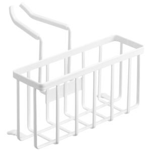 B&iacute;l&yacute; kovov&yacute; stojan na myc&iacute; prostředky Yamazaki Tower 20