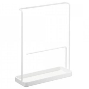 B&iacute;l&yacute; kovov&yacute; stojan na &scaron;perky Yamazaki Tower 25