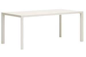 B&iacute;l&yacute; kovov&yacute; zahradn&iacute; j&iacute;deln&iacute; stůl Kave Home Culip 180 x 90 cm