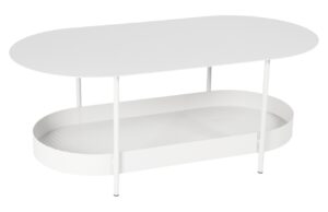 B&iacute;l&yacute; kovov&yacute; zahradn&iacute; konferenčn&iacute; stolek Fermob Salsa 113 x 58 cm