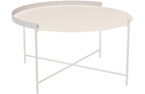 B&iacute;l&yacute; kovov&yacute; zahradn&iacute; konferenčn&iacute; stolek HOUE Edge 76 cm