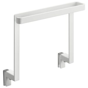 B&iacute;l&yacute; kovov&yacute; z&aacute;věsn&yacute; drž&aacute;k na utěrky Yamazaki Tower 20 cm