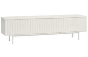 B&iacute;l&yacute; lakovan&yacute; TV stolek Teulat Sierra 180 x 40 cm