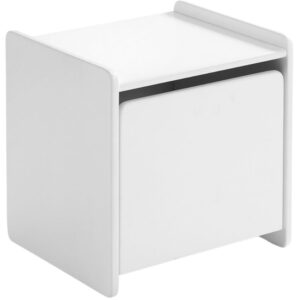 B&iacute;l&yacute; lakovan&yacute; dětsk&yacute; nočn&iacute; stolek Vipack Kiddy 40 x 36 cm