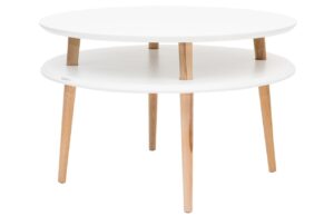 B&iacute;l&yacute; lakovan&yacute; konferenčn&iacute; stolek RAGABA UFO 45 x 70 cm