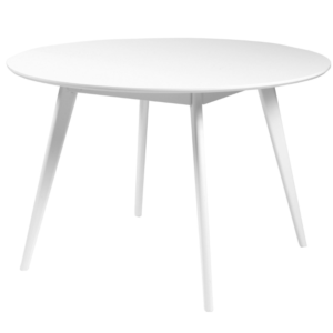 B&iacute;l&yacute; lakovan&yacute; kulat&yacute; j&iacute;deln&iacute; stůl ROWICO YUMI 115 cm