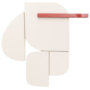 B&iacute;l&yacute; lakovan&yacute; n&aacute;stěnn&yacute; panel Kave Home Danei 65 x 60 cm