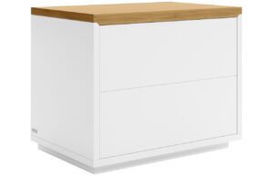 B&iacute;l&yacute; lakovan&yacute; nočn&iacute; stolek Kave Home Abilen 53 x 36 cm