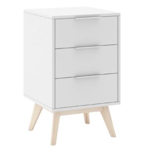 B&iacute;l&yacute; lakovan&yacute; nočn&iacute; stolek Marckeric Campus II. 40 x 35 cm