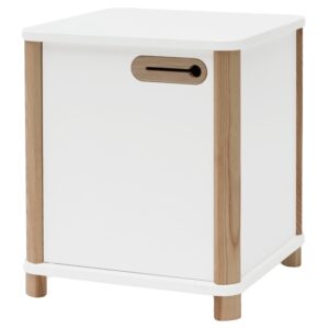 B&iacute;l&yacute; lakovan&yacute; nočn&iacute; stolek RAGABA ASHME 42 x 42 cm