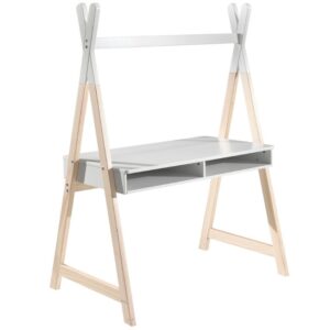 B&iacute;l&yacute; lakovan&yacute; psac&iacute; stůl Vipack Kiddy 110 x 60 cm