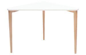 B&iacute;l&yacute; lakovan&yacute; rohov&yacute; pracovn&iacute; stůl RAGABA NAJA 114 x 61 cm