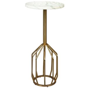 B&iacute;l&yacute; mramorov&yacute; odkl&aacute;dac&iacute; stolek DUTCHBONE SALERNO M 25 cm