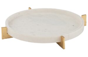 B&iacute;l&yacute; mramorov&yacute; podnos J-Line Marley 43