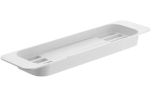 B&iacute;l&yacute; plastov&yacute; nastaviteln&yacute; stolek do vany Yamazaki Tower 57