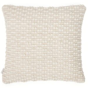 B&iacute;l&yacute; povlak na pol&scaron;t&aacute;ř Kave Home Mascarell 45 x 45 cm