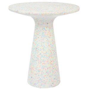 B&iacute;l&yacute; terazzo odkl&aacute;dac&iacute; stolek ZUIVER VICTORIA 40 cm