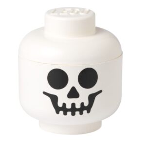 B&iacute;l&yacute; &uacute;ložn&yacute; box ve tvaru hlavy LEGO&reg; Skeleton 24 cm