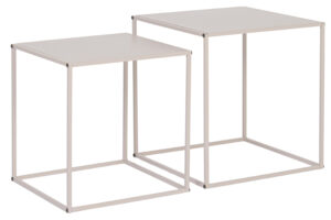 Bizzotto Set dvou b&eacute;žov&yacute;ch kovov&yacute; odkl&aacute;dac&iacute; stolků Alrik 34x34 / 38x38 cm