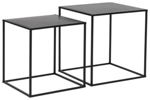 Bizzotto Set dvou čern&yacute;ch kovov&yacute; odkl&aacute;dac&iacute; stolků Alrik 34x34 / 38x38 cm