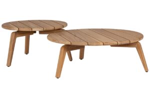 Bizzotto Set dvou dřevěn&yacute;ch zahradn&iacute;ch stolků Eularia 60/80 cm