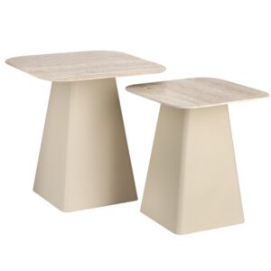 Bizzotto Set keramick&yacute;ch konferenčn&iacute;ch stolků Hardy 40 x 40/50 x 50 cm