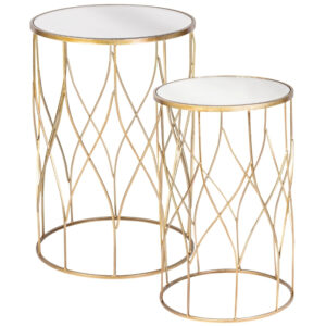 Bizzotto Set kovov&yacute;ch odkl&aacute;dac&iacute;ch stolků Elenora 33/38 cm