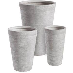 Bizzotto Set tř&iacute; &scaron;ed&yacute;ch květin&aacute;čů Graffi 50/56/49 cm