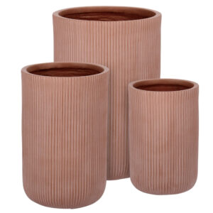 Bizzotto Set tř&iacute; terakotově červen&yacute;ch květin&aacute;čů Hover &Oslash; 24/30/55 cm