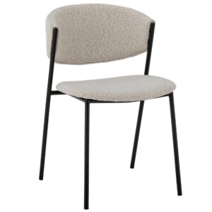 Bloomingville B&iacute;l&aacute; boucl&eacute; j&iacute;deln&iacute; židle Marlo