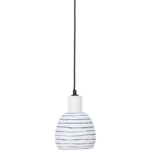 Bloomingville B&iacute;l&eacute; pruhovan&eacute; z&aacute;věsn&eacute; světlo Elga 14