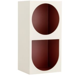 Bloomingville Červeno-b&iacute;l&aacute; n&aacute;stěnn&aacute; police Graphia 60 x 24 cm