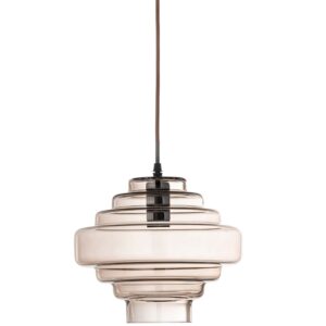 Bloomingville Hněd&eacute; skleněn&eacute; z&aacute;věsn&eacute; světlo Ilua 27 cm