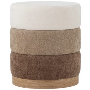 Bloomingville Hněd&yacute; čalouněn&yacute; taburet Bilbao 40 cm