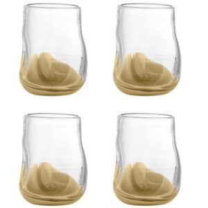Bloomingville Sada čtyř b&eacute;žov&yacute;ch sklenic Ballard 275 ml