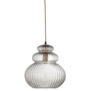 Bloomingville &Scaron;ed&eacute; skleněn&eacute; z&aacute;věsn&eacute; světlo Sybia 31