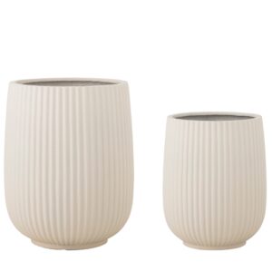 Bloomingville Set  dvou b&iacute;l&yacute;ch keramick&yacute;ch květin&aacute;čů Selva &Oslash; 36/45 cm