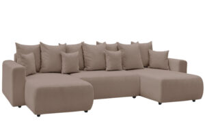 Bobochic Paris Hněd&aacute; boucl&eacute; rohov&aacute; rozkl&aacute;dac&iacute; pohovka Envy 386 cm