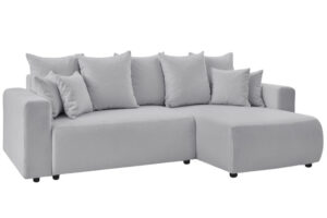 Bobochic Paris Světle &scaron;ed&aacute; boucl&eacute; rohov&aacute; rozkl&aacute;dac&iacute; pohovka Envy 282 cm