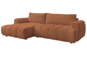 Bobochic Paris Terakotově oranžov&aacute; boucl&eacute; rozkl&aacute;dac&iacute; pohovka Fuji 292 cm