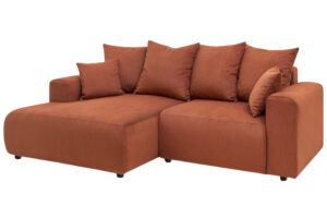 Bobochic Paris Terakotově oranžov&aacute; man&scaron;estrov&aacute; rohov&aacute; pohovka Enjoy 237 cm