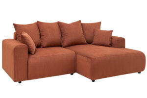 Bobochic Paris Terakotově oranžov&aacute; man&scaron;estrov&aacute; rohov&aacute; pohovka Enjoy 237 cm