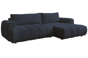 Bobochic Paris Tmavě modr&aacute; boucl&eacute; rozkl&aacute;dac&iacute; pohovka Fuji 292 cm