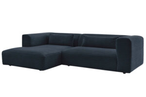 Bobochic Paris Tmavě modr&aacute; man&scaron;estrov&aacute; rohov&aacute; pohovka Harry 273 cm