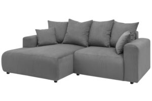 Bobochic Paris Tmavě &scaron;ed&aacute; man&scaron;estrov&aacute; rohov&aacute; pohovka Enjoy 237 cm