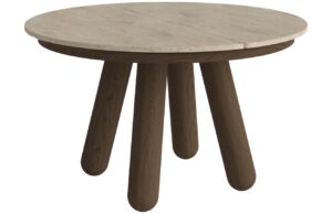 Bolia B&eacute;žov&yacute; kamenn&yacute; rozkl&aacute;dac&iacute; j&iacute;deln&iacute; stůl Balance 125/225 cm s tmavou dubovou podnož&iacute;