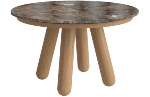 Bolia Hněd&yacute; mramorov&yacute; rozkl&aacute;dac&iacute; j&iacute;deln&iacute; stůl Balance 125/225 cm s dubovou podnož&iacute;