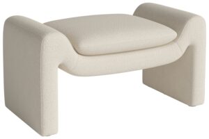 Bolia Kr&eacute;mově b&iacute;l&aacute; boucl&eacute; podnožka Mielo 83 x 52 cm