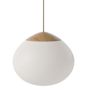 Bolia Op&aacute;lově b&iacute;l&eacute; skleněn&eacute; z&aacute;věsn&eacute; světlo Acorn 32 cm